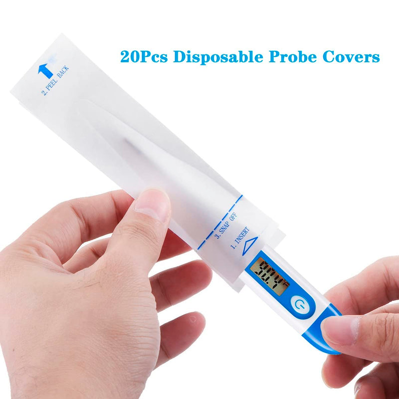 Digital Pet Thermometer for Accurate Fever Detection, Suitable for Cats/Dogs/Horse/Veterinarian, Waterproof Pet Thermometer, Fast and Accurate Measurements in 20 Seconds (Blue) blue - PawsPlanet Australia