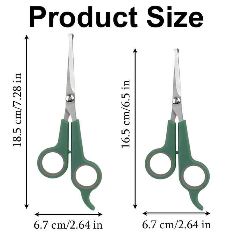 2 PCS Pet Grooming Scissors 2 Sizes Dog Hair Scissors Professional Pet Grooming Shears with Safety Round Tips for Dog Cat Body Ear Nose Face Paw Facial Fur Trimming - PawsPlanet Australia