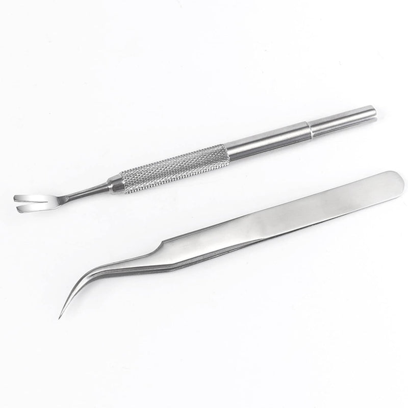 Tick Remover Kit, Stainless Steel Tick Remover Tweezers Tick Remover Tools Set for Pet Dog, Cat, Human with Storage Box 2 in 1 - PawsPlanet Australia