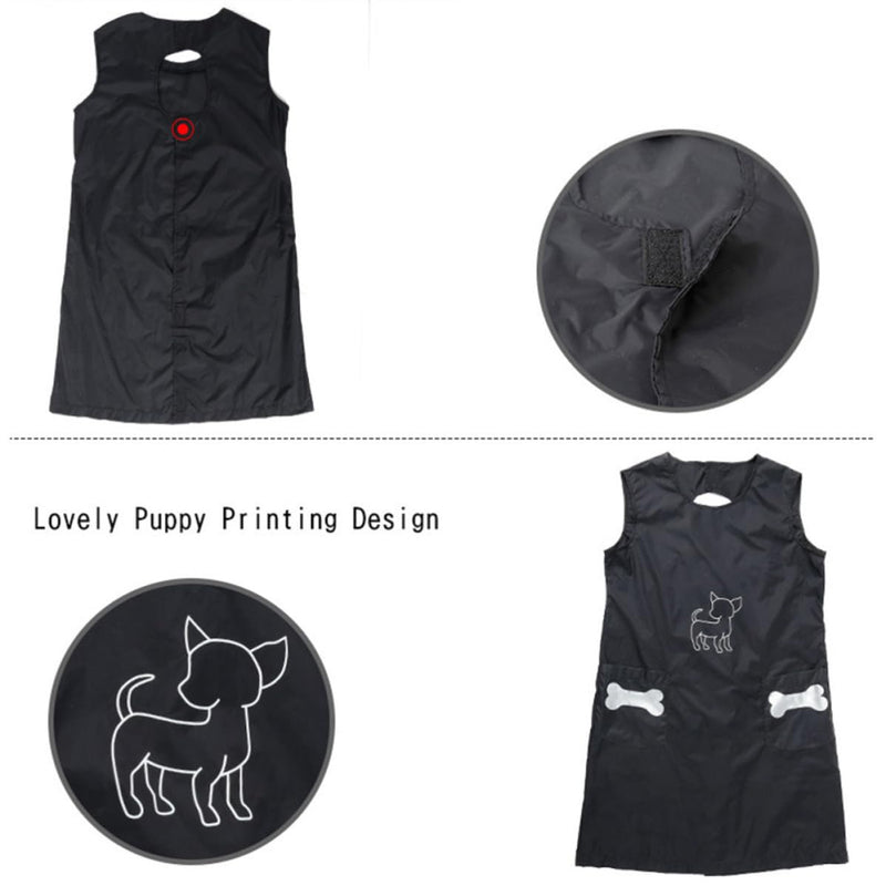 VALICLUD Practical nylon pet shop uniform in black for cats and pets. Comfortable for grooming and home use.