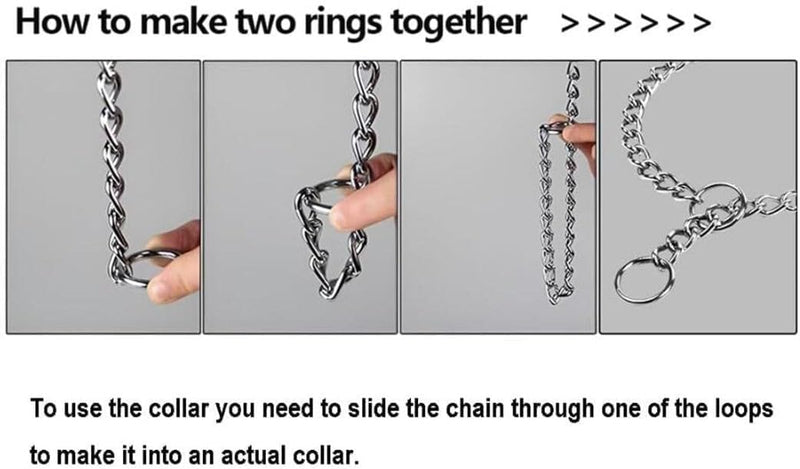 Dog Choke Collar Slip P Chain,Heavy Chain Dog Metal Training Choke Collars, Martingale Puppy Collars for XS Small Medium Large Big XL Breed Dogs (Silver, L(Neck Max 20inch) D3.5mm) Silver L(Neck Max 20inch)D3.5mm - PawsPlanet Australia
