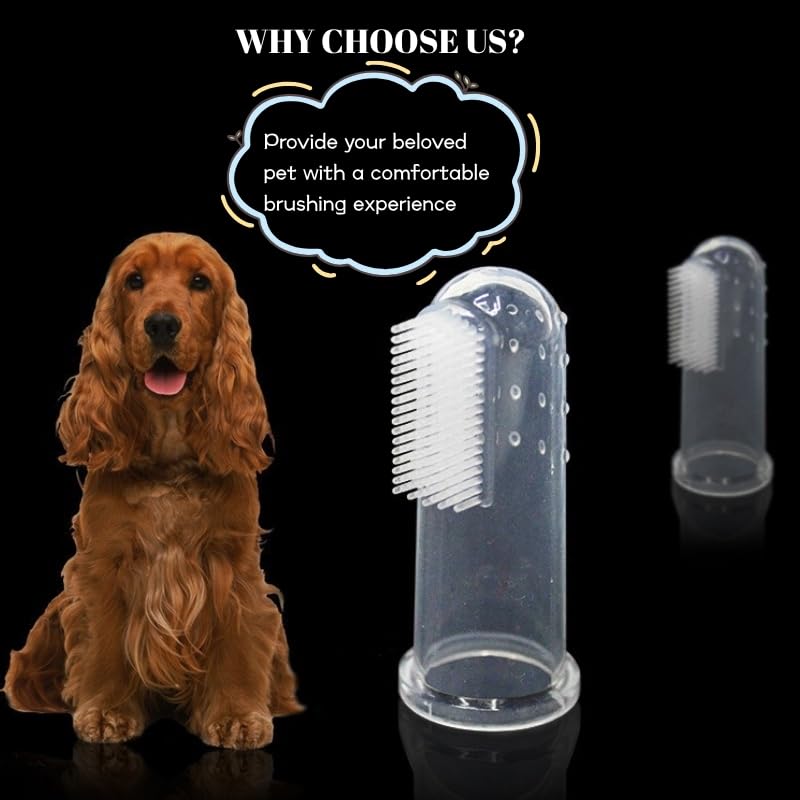 Pet Finger Toothbrush Set – Soft Silicone Toothbrush for Dogs & Cats – Gentle Finger Brush for Small Pets Dental Care (Blue Box Set) Blue Box Set