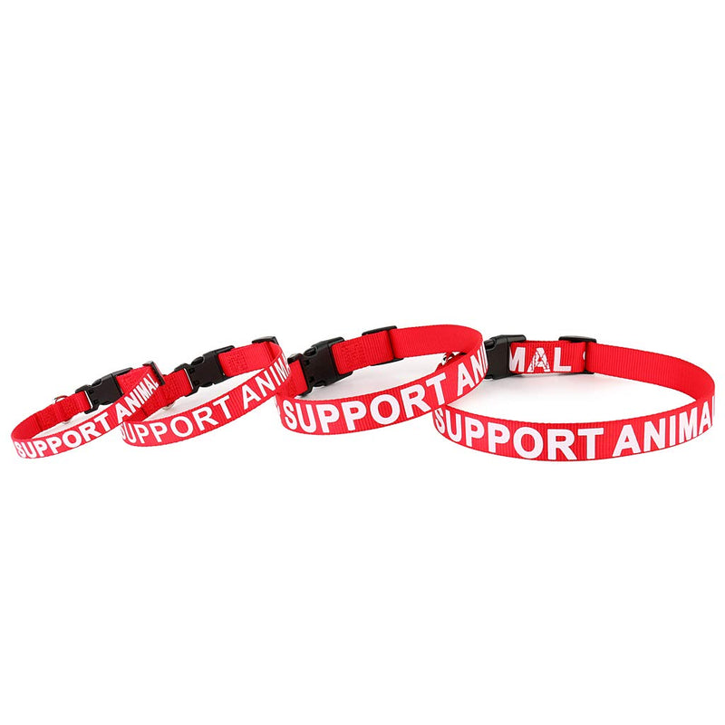 Plutus Pet Support Animal Collar,Printed in Large Letters on Nylon Webbing,Prevents Accidents by Warning Others of Your Dog in Advance,Two Colors,Four Sizes,Neck 8-12 inch,Extra Small,Red RED-ESA XS (8"-12")×5/8"