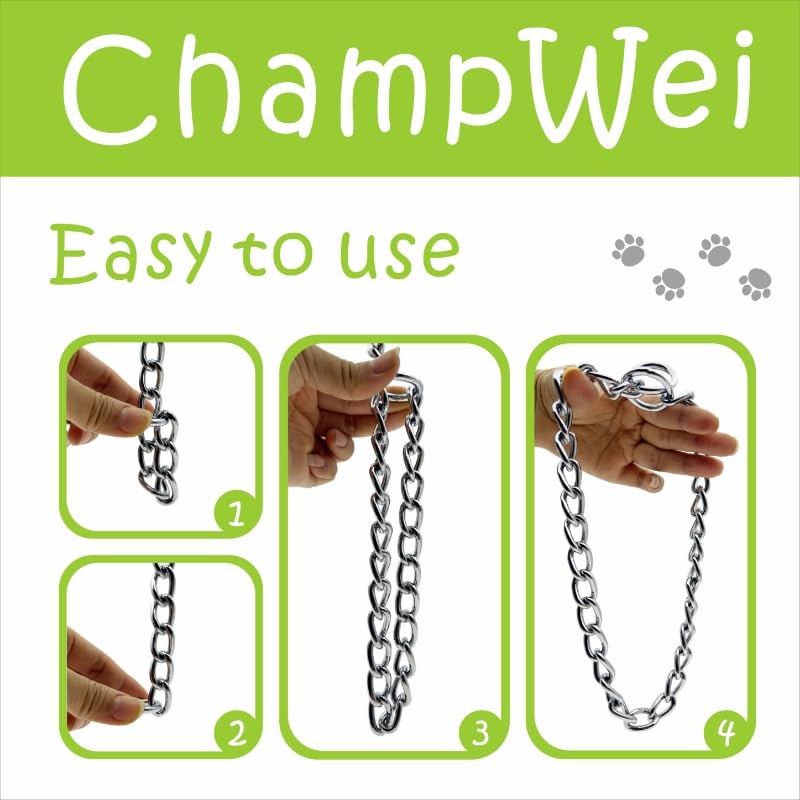 Heavy Chain Dog Metal Collars, Adjustable Weather Proof Alloy Steel Necklace for Small Medium Large Dogs (Matte Black, M) Matte Black - PawsPlanet Australia