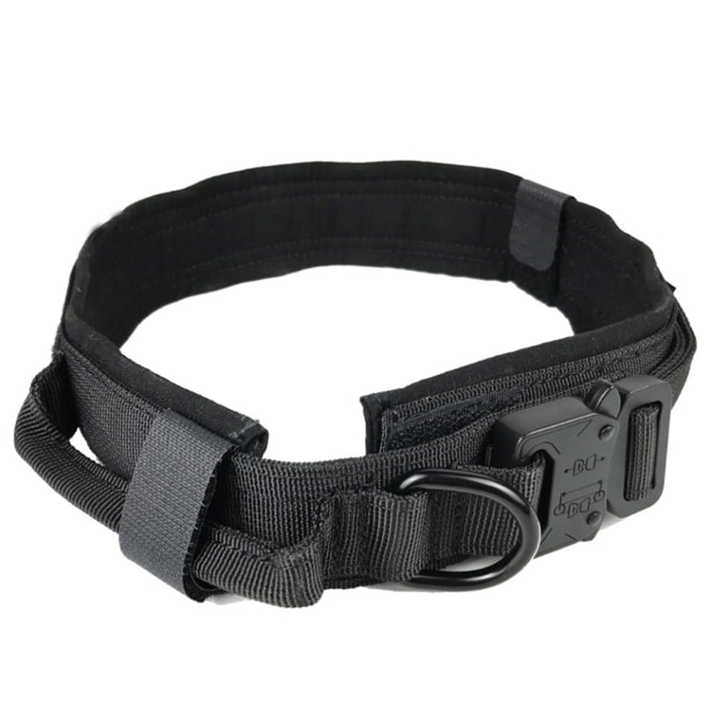 Tactical Dog Harness with Handle, Collar & Leash Set – No Pull Dog Vest with Adjustable Buckles, Reflective Patches & Heavy-Duty Nylon for Medium Dogs (Black) Black - PawsPlanet Australia