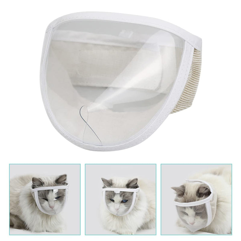2pcs to Grooming Cover - Licking Biting Accessory Nail Guard Cat Cleaning Trimming Portable Adjustable Breathable Mask Pet Face Bathing Kitten Transparent Head - PawsPlanet Australia
