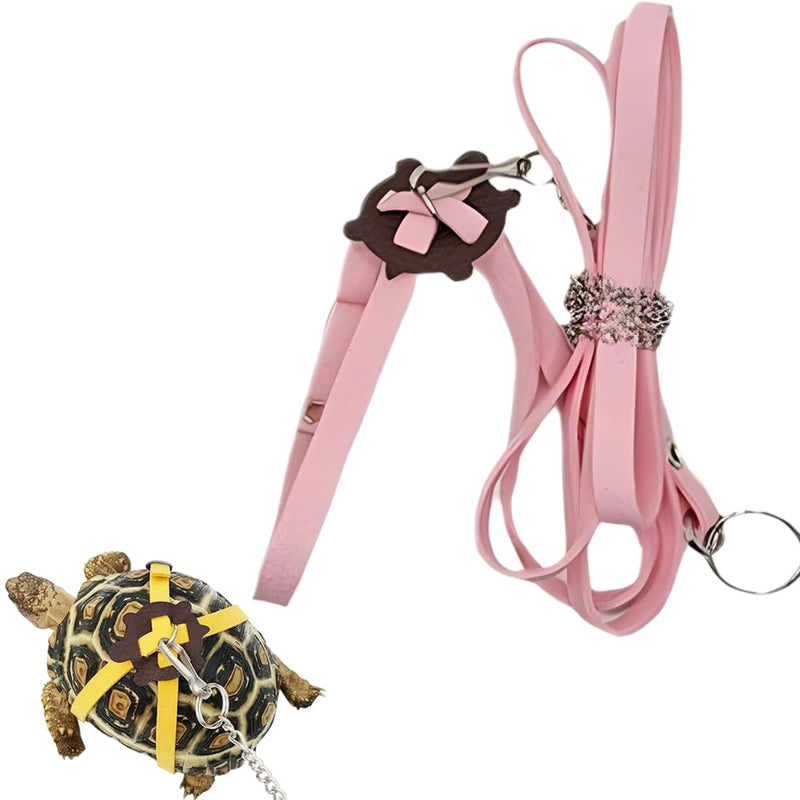 Tortoise Leash，Adjustable Control Rope Turtle Leash and Harness Pet Walking Rope for Small Medium and Large Turtle Pets Outdoor Walking Training Supplies，Pink S S chest less than 8‘’ Pink - PawsPlanet Australia