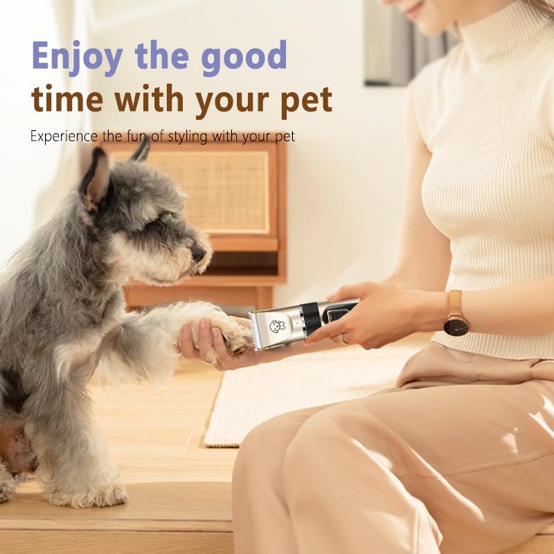 Dog Grooming Kit Pet Shaver Clippers Low Noise Rechargeable Cordless Electric Quiet Hair Clippers Set for Dogs Cats Pet - PawsPlanet Australia