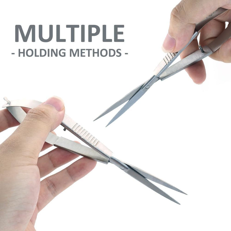 LINLAN Aquatic Plant Spring Scissors for Precise Trimming, Stainless Steel with Top Rebound Feel, Ideal for Aquatic Ferns and Microsorum Pteropus in Planted Tanks Straight - PawsPlanet Australia