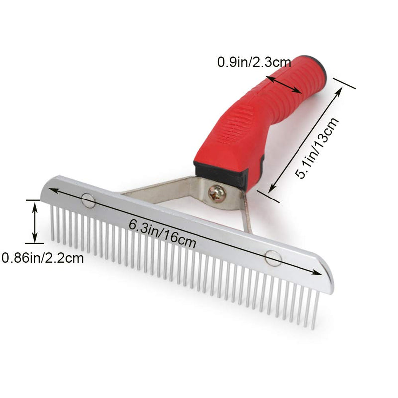 ASOCEA Pet Dog Grooming Extra-Large Rake Comb Deshedding Tool Beauty Comb For Medium Large Dogs German Shepherd Golden Retriever Husky