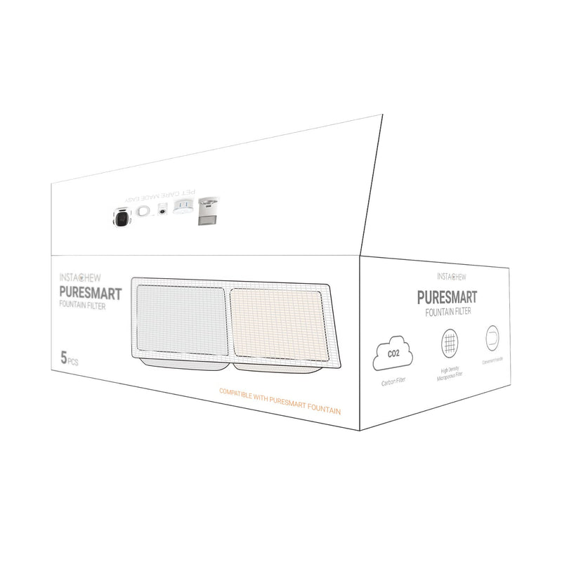 INSTACHEW Replacement filter Pack of 5 for Cats and Dogs, Compatible with Purrflow Pet Water Fountain and Puresmart Cat Fountain - PawsPlanet Australia