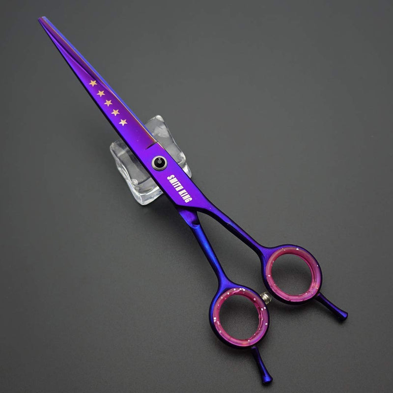 7.0 inches Professional Dog Grooming Scissors Set Straight & thinning & Curved & chunkers & comb 5pcs in 1 Set for left-handed & right handed Right-handed Purple - PawsPlanet Australia