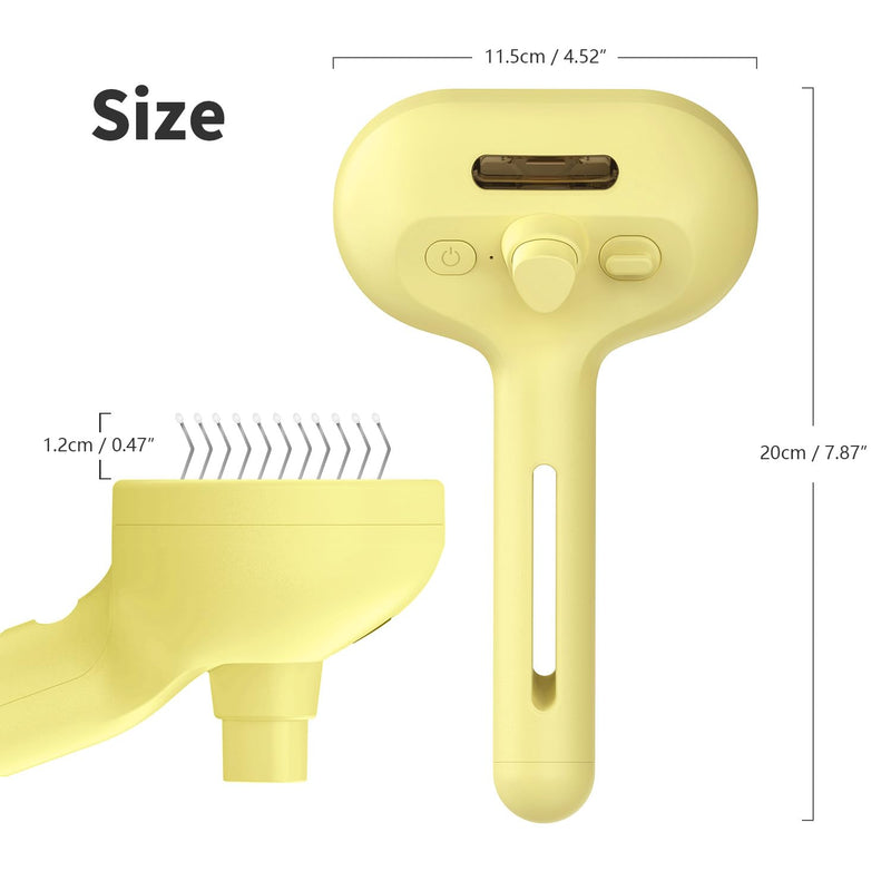 Spray Cat Brush for Shedding, 3 in 1 Self Cleaning Dog Brush Remove Static Flying Hair for Long and Short Hair Dogs and Cats to Remove Tangled and Loose Hair (Yellow) - PawsPlanet Australia