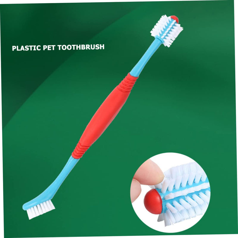 Pack of 4 Pet Toothbrushes with Double Head, Effective Dog Dental Care, Soft Bristles for Thorough Cleaning, Dental Hygiene for Dogs and Cats, Easy to Use