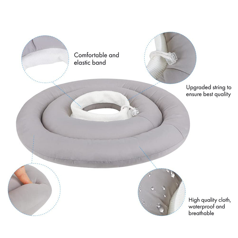 IBLUELOVER Collar Dog Cat Protective Collar Waterproof Protective Collar Antibite Elizabethan Collar Soft Dog Collar for Pets After Surgery Injury Recovery L gray