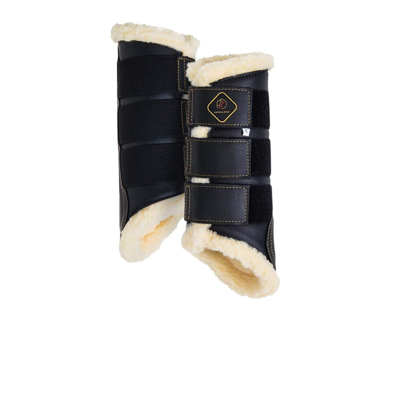 Kavallerie Classic Tendon Boots, Impact-Absorbing Material, Breathable & Evenly Distribute Pressure, Protect Tendon and Ligaments, Anti-Slip, Anti- Sore and Moisture Repellant Show Jumping Boots Support Boots(fleece), Black Medium
