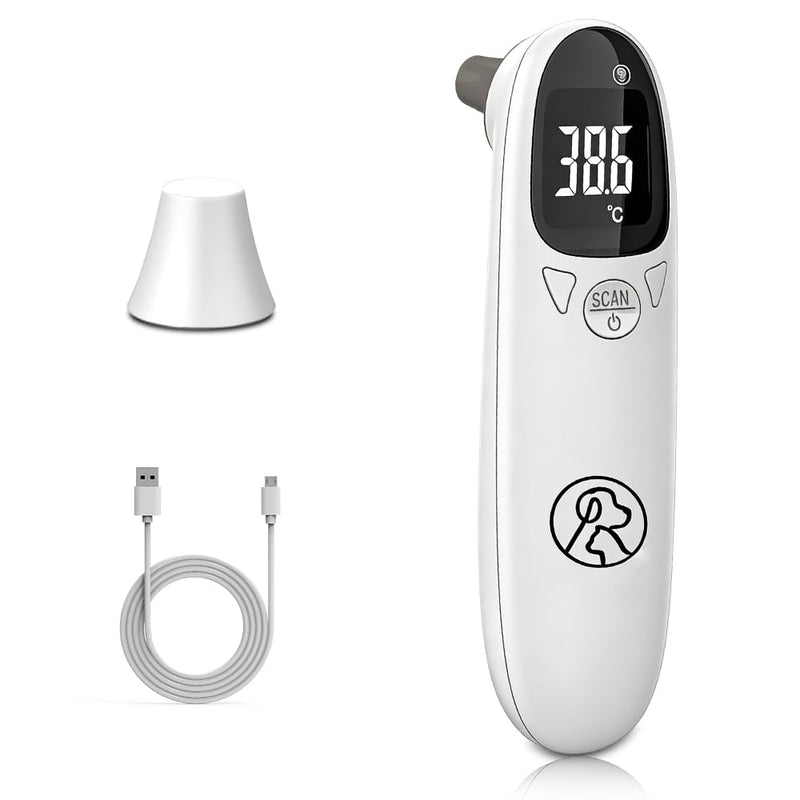Ear Thermometer for Dogs, Fever Thermometer, Cat with LED Display, 1 Fever Thermometer, Horse, Dog Fever Thermometer, Thermometer for Dogs, Cats, Cows, Ferd and Animals