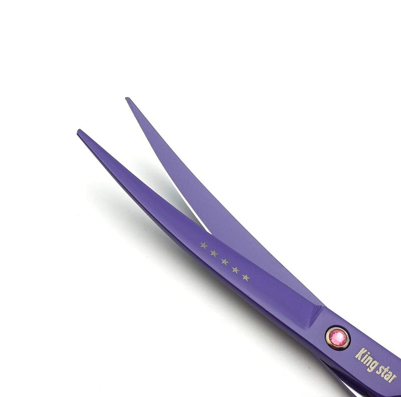 7.0in. Matt Purple Professional Pet Grooming Scissors Set,Straight & Thinning & Curved Scissors Set with Comb,case,A429 7 inches 7 Inches Purple Set