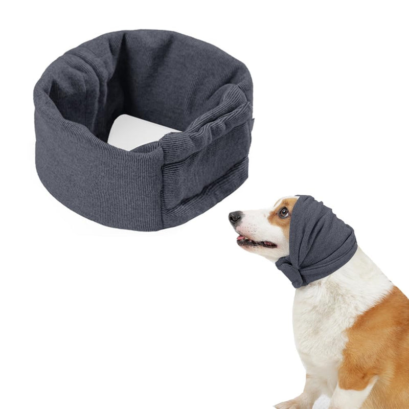 Dog Snood Ear Protectors Comfort Pet Ear Muffs Noise Protection Calming Hood Dog Neck and Ears Warmer Ear Covers for Anxiety Relief and Calming (Gray, S) Gray