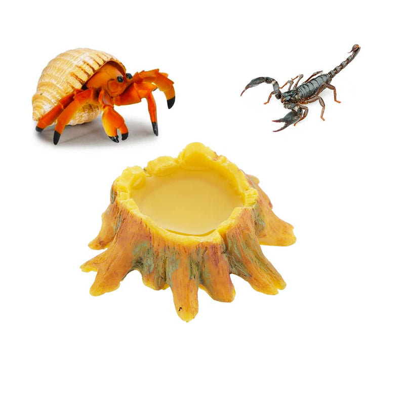 4 Pcs Spider Small Water Bowl, Mini Resin Dish for Tarantula Scorpion Millipede Spider Tiny Reptiles (Tree Root Shape) - PawsPlanet Australia