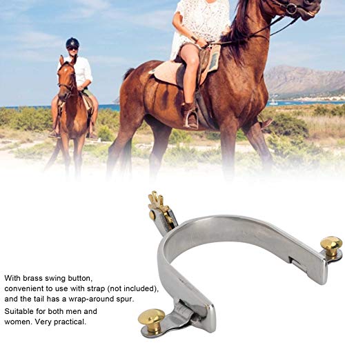 Zerodis Horse Spurs, 1Pair Stainless Steel Western Cowboy Spurs Exquisite Gear Spurs Equestrian Gear Accessories - PawsPlanet Australia