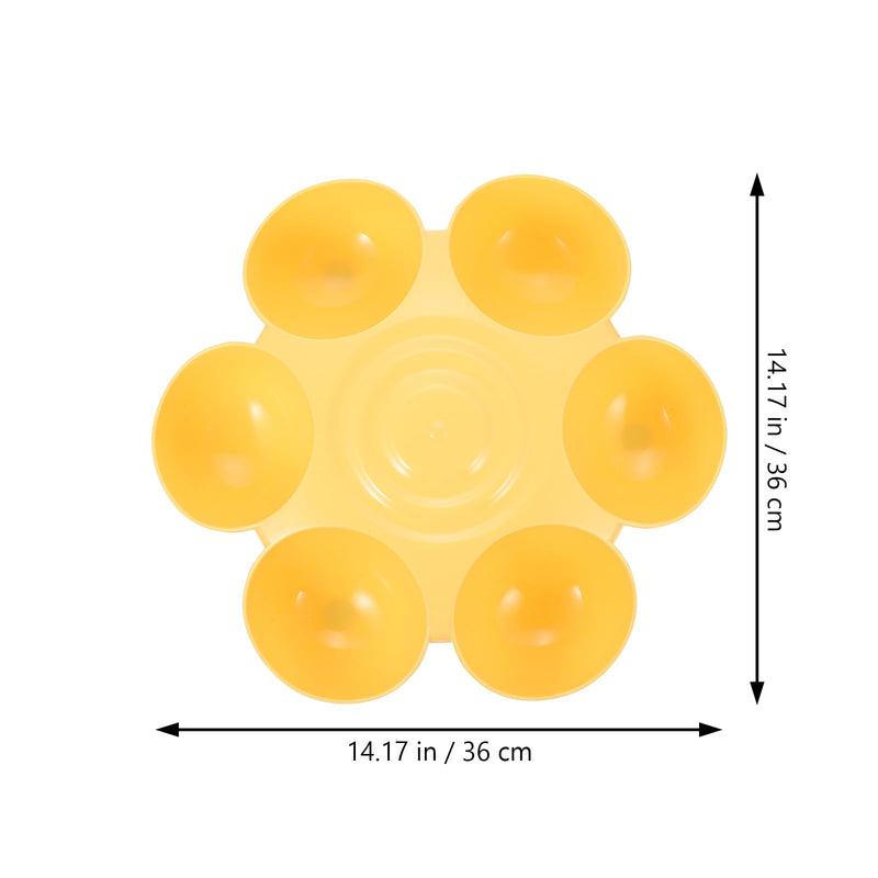 UKCOCO Multipurpose Pet Feeding Bowl 14-Inch Flower Shape Multi Cat Feeder Dog Treats Dispenser Easy to Clean Food Water Dish Yellow - PawsPlanet Australia