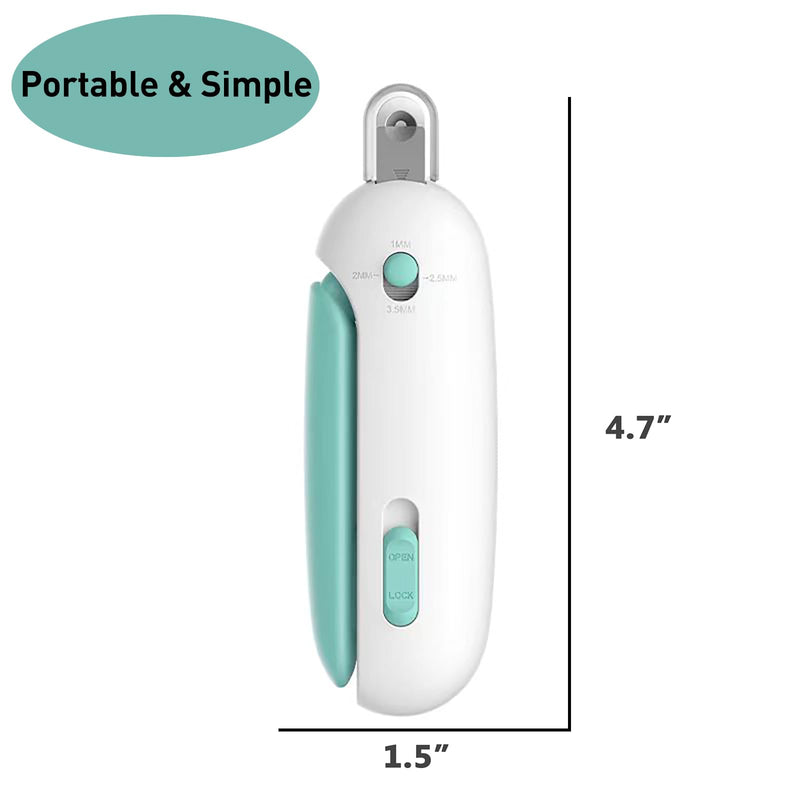 Cat Nail Clipper | Cat Nail Trimmer with Clipping Debris Storage, Adjustable Sizes, Hidden Nail File, Round Hole Blade for Injury-Free Grooming Tool for Pets Green - PawsPlanet Australia