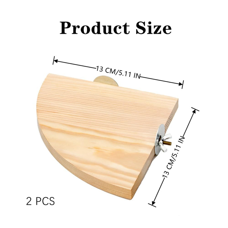 2 PCS Bird Wood Platform Sturdy Pet Platform Pet Perch Parrot Perch Fan Shaped Bird Perches Climbing Platform Bird Cage Accessories for Small Animals - PawsPlanet Australia