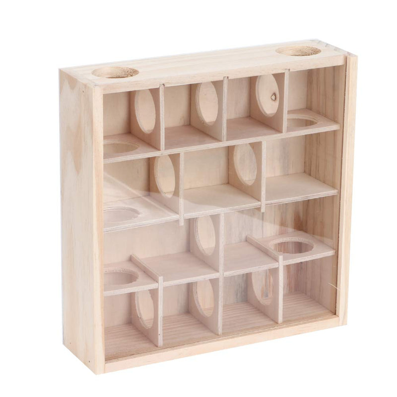 Hamster Maze Toy, Wood Rat House with Organic Glass Interactive Intelligent Small Pet Toy for Rat Hamsters - PawsPlanet Australia