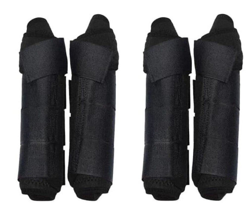 Horse Medicine Brushing Boots Leg Wrap Protection Set of 4 Sports Full Horse Black
