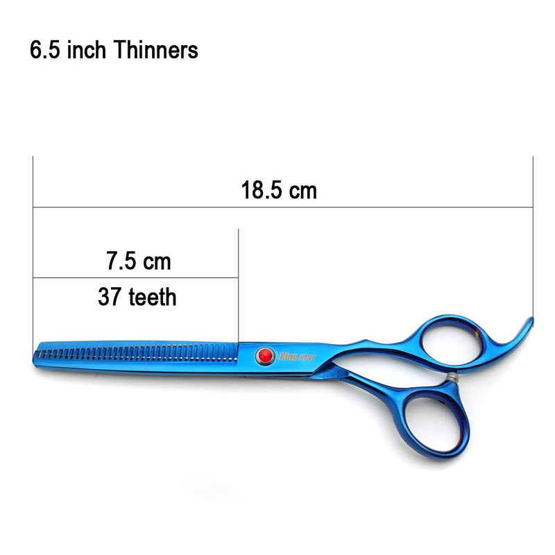 7.0in Titanium Blue Professional Pet Grooming Scissors Set,Straight & Thinning & Curved Scissors 4pcs Set for Dog Grooming,(Blue) - PawsPlanet Australia