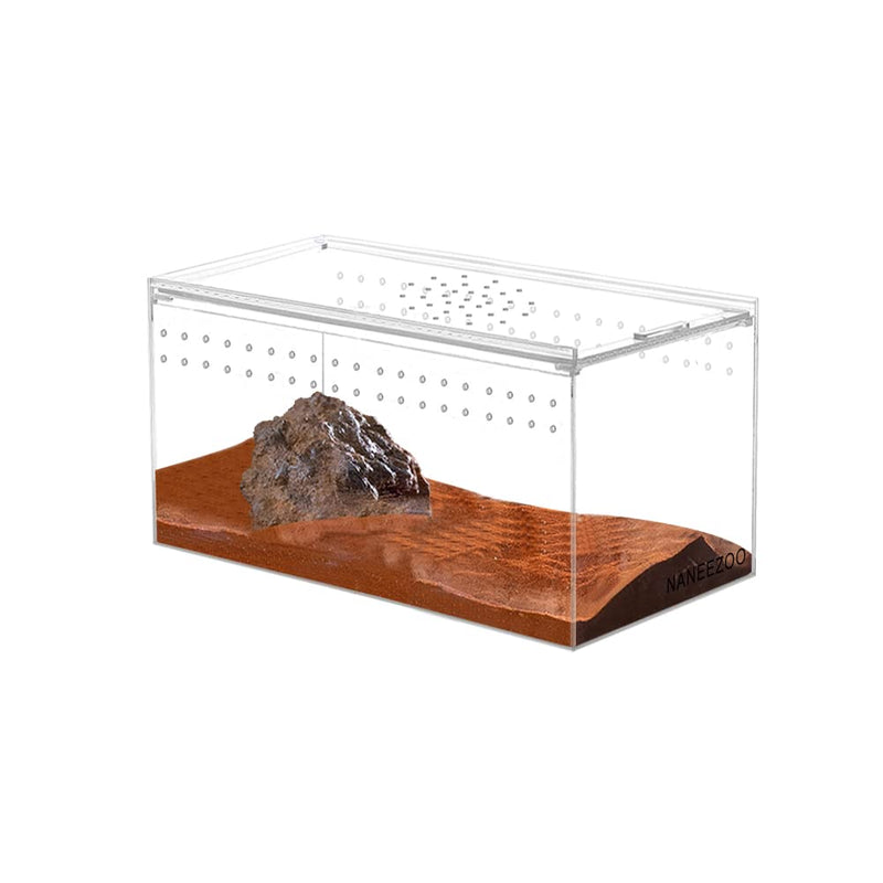 Magnetic Acrylic Reptile Terrarium Enclosure, 8" x 4" x 4" Reptile Insect Breeding Box for Small Reptiles, Invertebrates, Mantis, Spider, Cricket, Tarantula 8"x 4" x 4"