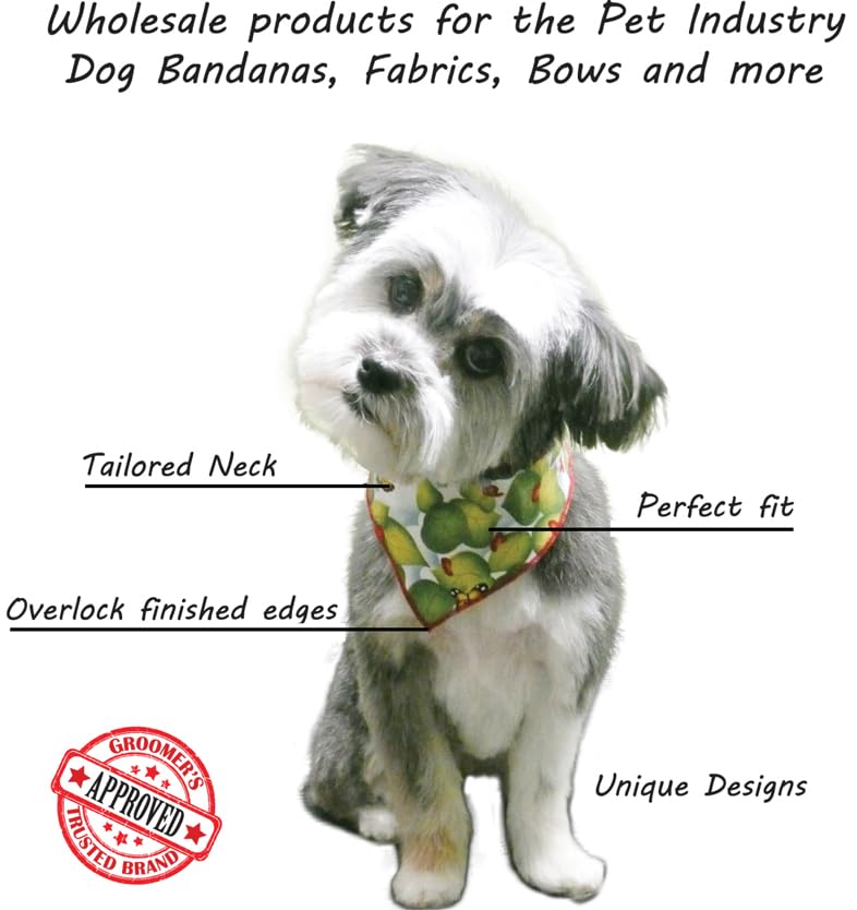 60 Assorted Paws and Bones Tieback Dog Grooming Bandanas/Groomers Bulk Package - PawsPlanet Australia
