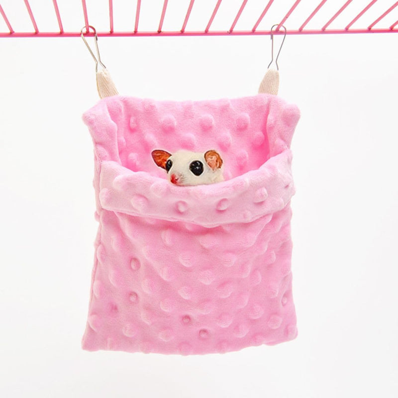 Sugar Glider Bonding Pouch Carrier Bag Sling Sleep Bag with Adjustable Strap for Travel Gliders Ferret Rat Hedgehog Hamster Small Pets (Pink) Pink