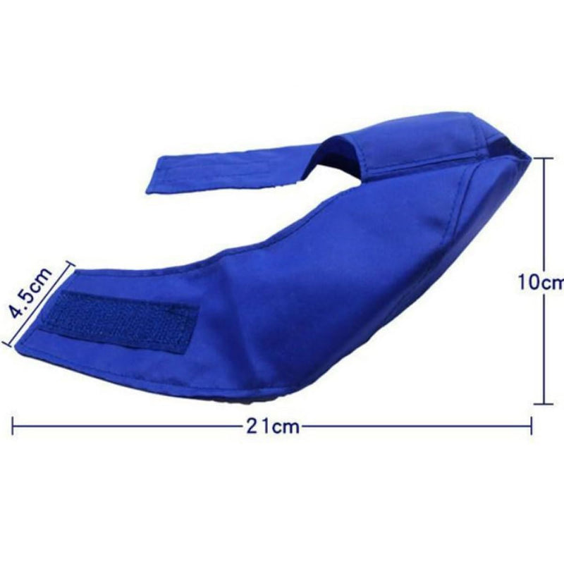 Amosfun Eye Patch with Small Hole for Cats, Bite-Resistant Design, Nylon, Size S, Breathable, Lightweight, Blue, with Adhesive Closure, for Manicures and Bathing
