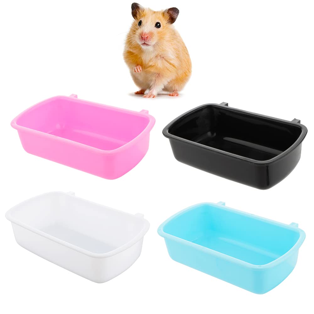 4 Pcs Small Animal Feeder Bowl Basic Dish for Hamster Mice Rat Hedgehog Small Pet