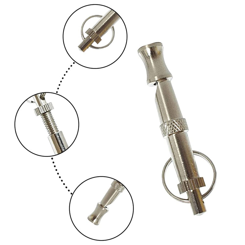 Dog Whistle to Stop Barking Neighbors Dog Training Tools High Pitch Dog Training Whistle Copper Core Dog Whistles for Recall and Pet Behavior Control (2 Pcs) Silver - PawsPlanet Australia