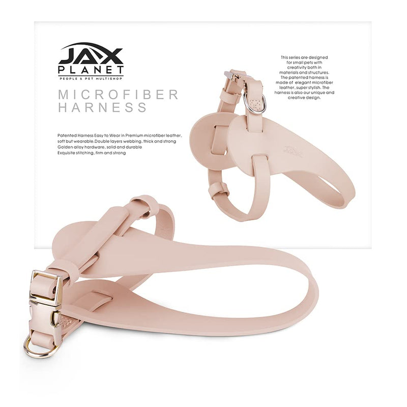 Fashionable Microfiber Leather Dog Harness -[X903] Escape Proof Dog Easy On Easy Off Soft Waterproof Harness with Luxury Durable Golden Hardware Puppy for Litter Small and Middle Small-Chest:12.6~15.7Inch Harness:PeachPink - PawsPlanet Australia