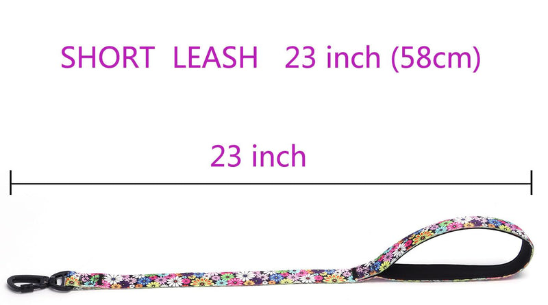 Dog Leash, Short Traffic Leash for Dogs, Heavy Duty Floral Pattern Female Safety Nylon Training Dog Leash for Medium & Large Dogs (23inch, Skull) 23inch - PawsPlanet Australia
