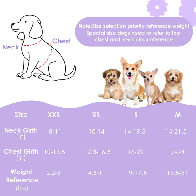 Lukovee No Pull Puppy Harness and Leash Set - Soft Lightweight Escape Proof Puppy Vest Harness, Breathable Adjustable Pet Harness with Dog Leash for Small Dogs (Purple, XXS) XX-Small (2.2-6 lb) Purple - PawsPlanet Australia