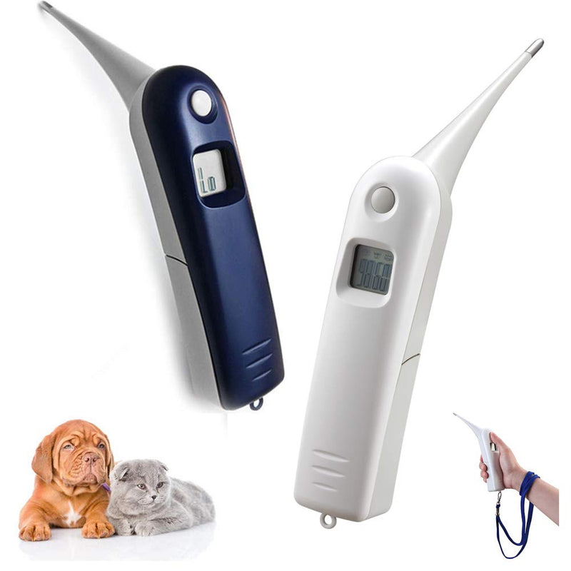 Pet Thermometer Dog Thermometer, Fast Digital Veterinary Thermometer, Pet Thermometer for Dogs, Cats, Horse,Cattle, Pigs,Birds, Sheep.C/F Switchable (Blue) blue