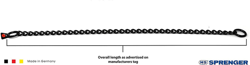 Herm Sprenger Black Stainless Steel Choke Dog Training Collar No-Pull Slip Chain for Small Medium Large Dogs for Easy Control Show Chain Collar Made in Germany 3mm 24in (60 cm) - PawsPlanet Australia