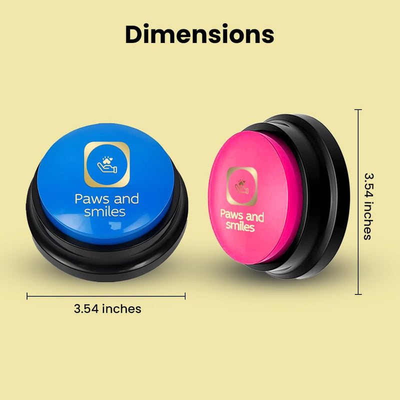Paws and Smiles Dog Talking Buttons, 8-Pack Recordable Dog Buttons for Communication & Training, Pet Buzzer Set for Dogs & Cats, Game Buzzers, Dog Gifts, Fluent Pet Tool - PawsPlanet Australia