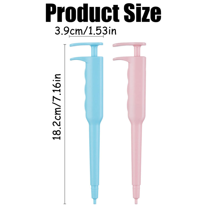 2 Pack Pet Pill Popper for Cats Dogs, Reusable Medicine Feeder with Soft Tip, Ergonomic Tablet Dispenser for Small Animals (Pink and Blue)