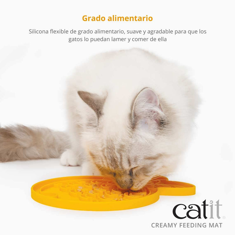 Catit Creamy Lickable Cat Treat Feeding Mat, Fish Shaped Cat Placemat - PawsPlanet Australia