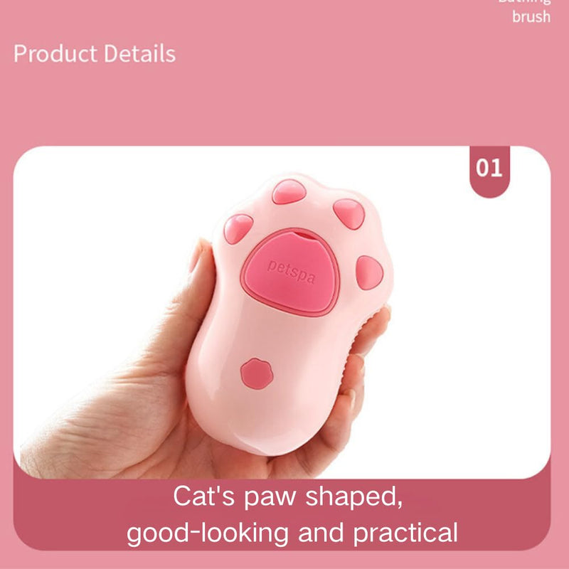 Cat Steam Brush - 3 In1 Steamy Cat Brush, Self-Cleaning Steamy Pet Brush for Massage, Multifunctional Cat Grooming Brush for Removing Tangled and Loose Hair (Pink) Pink - PawsPlanet Australia