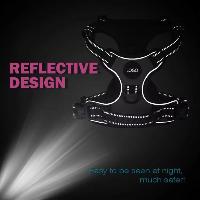 No Pull Dog Harness, Reflective, Sizes for Puppies and Large Dogs (Black, Medium) Black - PawsPlanet Australia