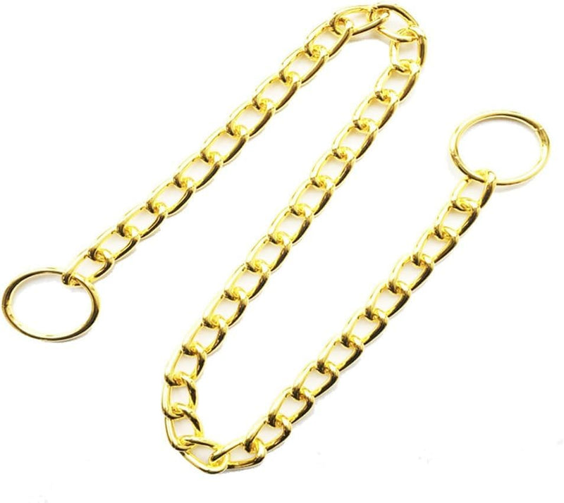 Chain Choke Collar for Dogs, Metal Slip Link Training Heavy Duty Dog Collar Martingale Puppy Collars for XXS XS Small Medium Large Big XL Breed Dogs (Gold, XL) Gold - PawsPlanet Australia