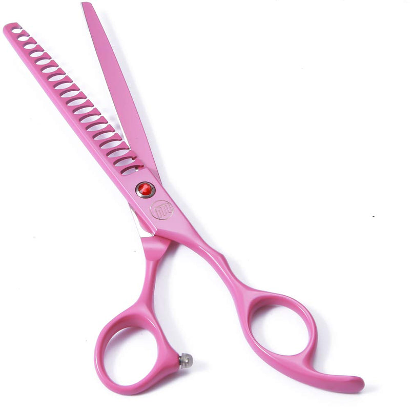 Professional Dog Scissors Set - 7 Inch/8 Inch Curved Chunkers & Thinning Shears with Grooming Comb 7 Inch (Pack of 5) Pink - PawsPlanet Australia
