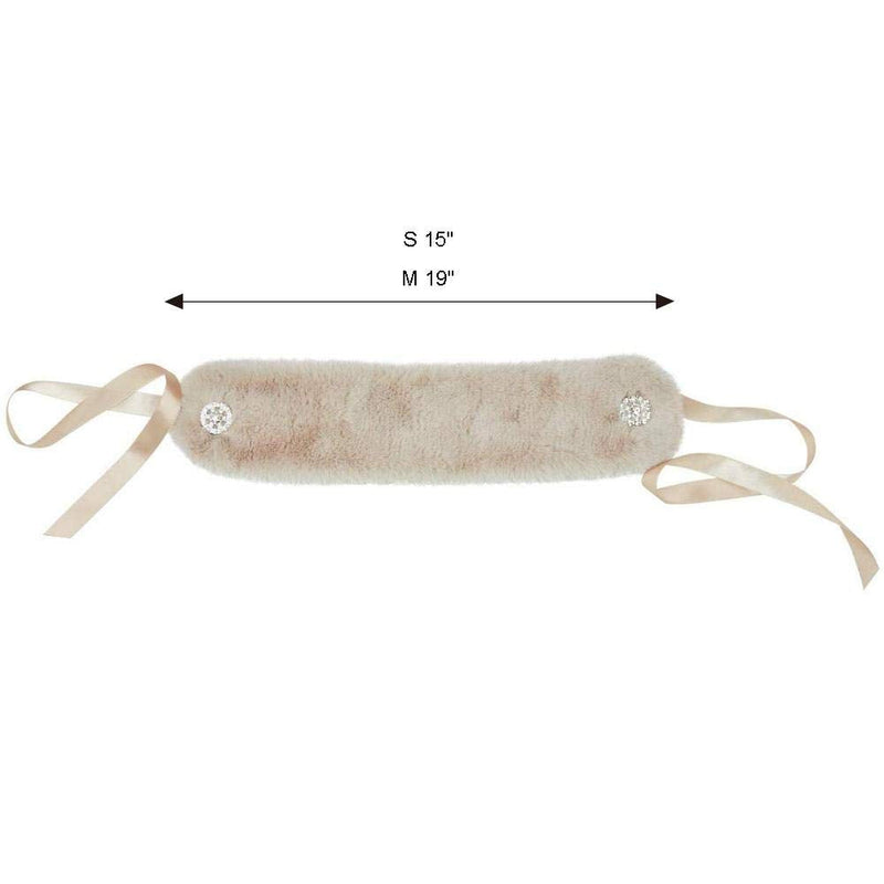 Blueberry Pet Soft & Comfy Peachy Beige Faux Fur Dog Scarf with Princess-Like Diamonds, Medium Medium (Pack of 1)